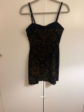 Urban Outfitters Black and Gold Velvet Mini Dress